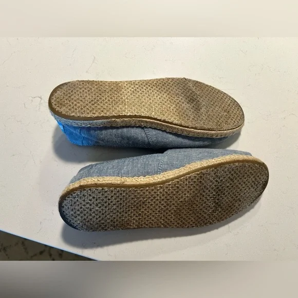 TOMS Alpargata Canvas Open Toe Blue Espadrille Sandals Women's Size 7.5 - Picture 9 of 9